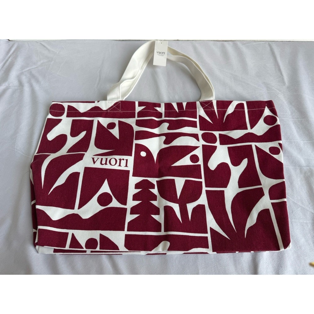 Vuori Cody Hudson Tote Bag Red Canvas Holiday Strawberry Large NEW limited Gorp